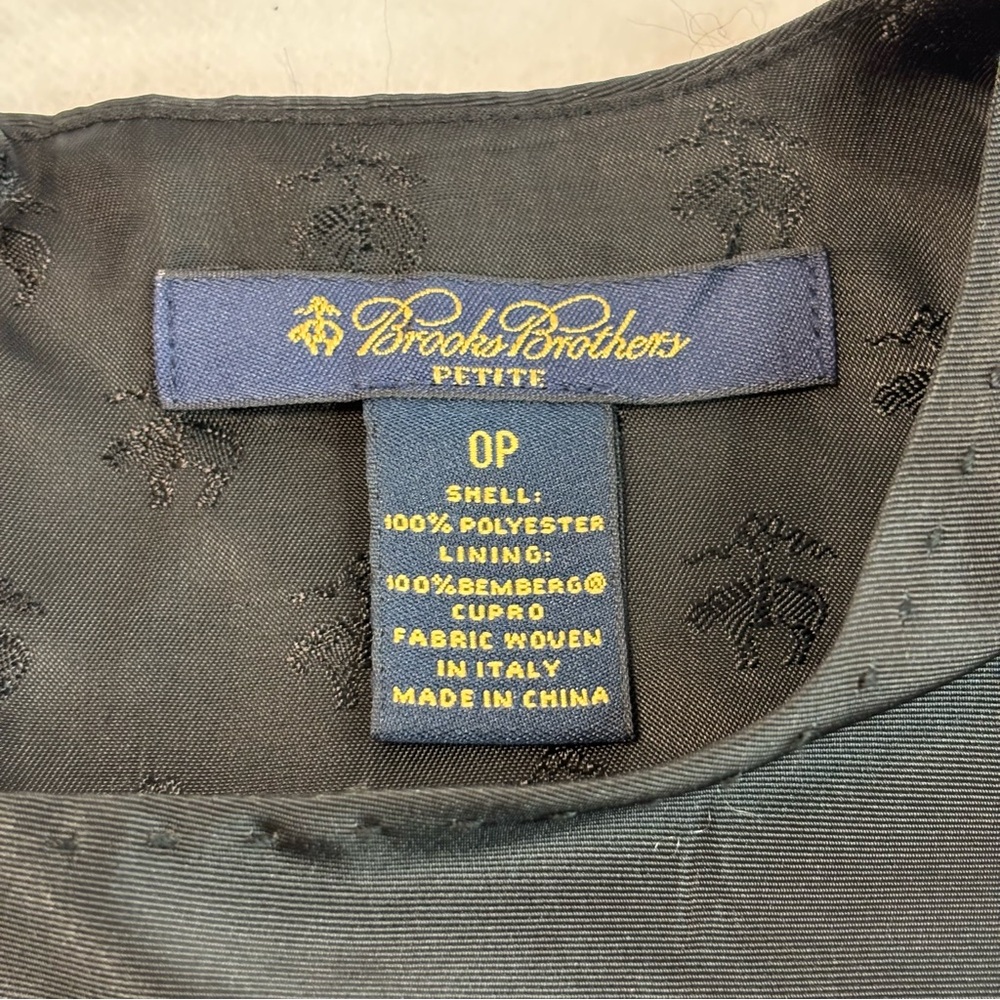 BROOKS BROTHERS Stunning Petite Black Taffeta Sheath Dress | Size 0P - Picture 3 of 10